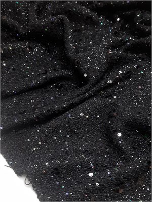 Твид с пайетками ЧЁРНЫЙ 10391