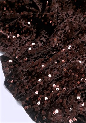 Пайетки на бархате ШОКОЛАД 10411