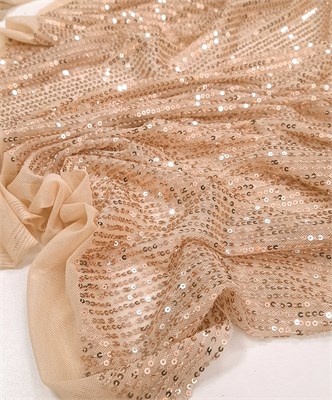 Пайетки на эластичной сетке СВЕТЛЫЙ БЕЖЕВЫЙ 10414