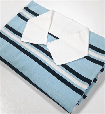 Пике ПОЛОСА МОЛОКО + ГОЛУБОЙ + СИНИЙ 10566