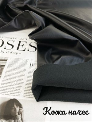 Экокожа с начесом ЧЁРНЫЙ 10578