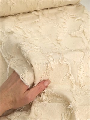 Хлопок лён ЦВЕТОК ЛОТОСА бежевый 10683