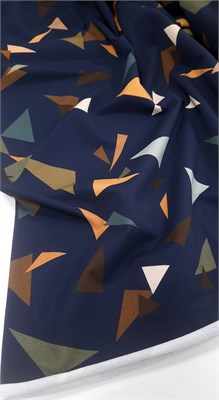 Футер двунитка АБСТРАКЦИЯ на синем 10142