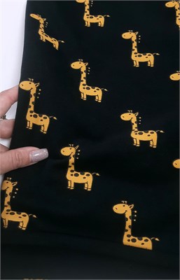 Футер двунитка ЖИРАФЫ с велюр-эффектом 10158