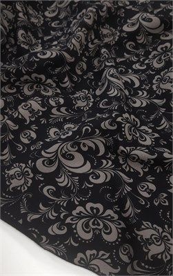 Футер двунитка ХОХЛОМА НА ЧЁРНОМ 10164