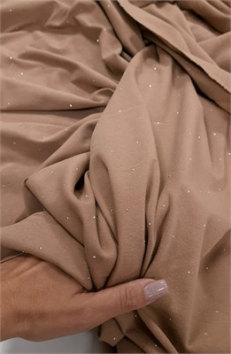 Трикотаж со стразами ПЕСОК 10228