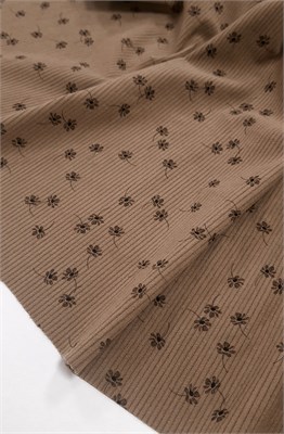 Вельвет бежевый ЦВЕТОЧКИ 10248