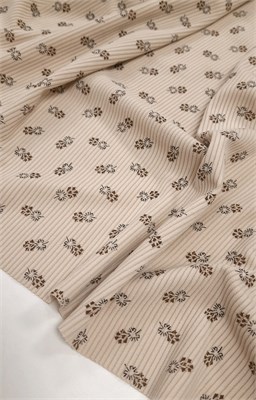 Вельвет кремовый ЦВЕТОЧКИ 10249