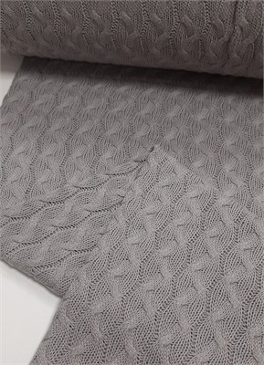 Вязанный трикотаж КОСИЧКА СЕРЫЙ 10251