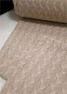 Вязанный трикотаж КОСИЧКА БЕЖЕВЫЙ 10252