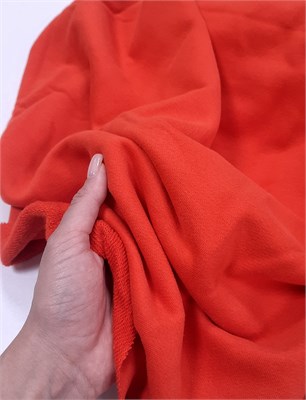 Футер 3нитка диагональ с велюр-эффектом КРАСНЫЙ АПЕЛЬСИН 10269